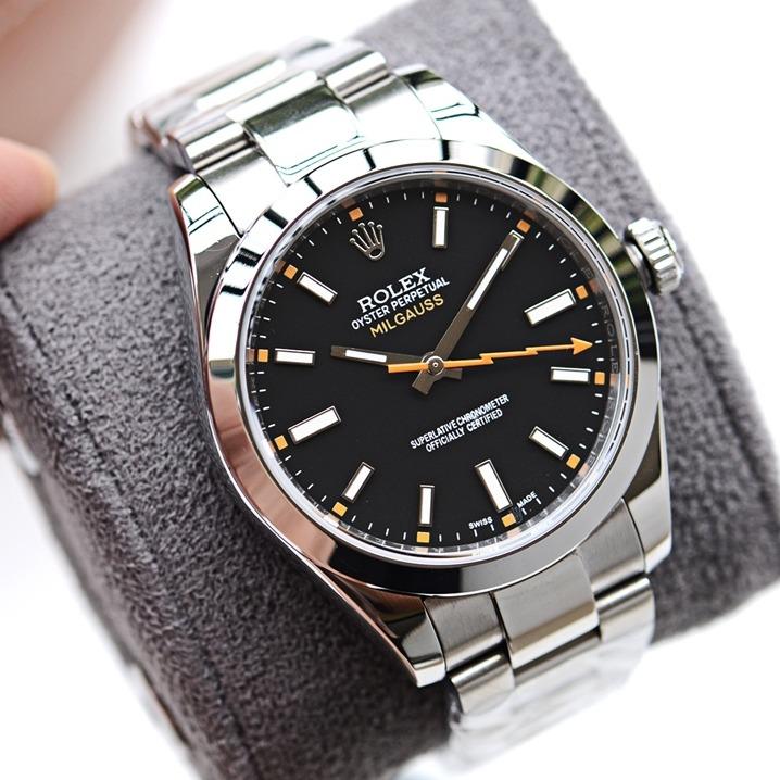 CLASSIC STAINLESS STEEL BLACK DIAL ORANGE