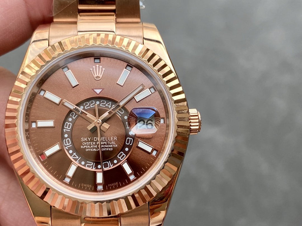 CLASSIC 42MM ROSE GOLD-TONE BROWN DIAL WATCH