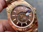 CLASSIC 42MM ROSE GOLD-TONE BROWN DIAL WATCH