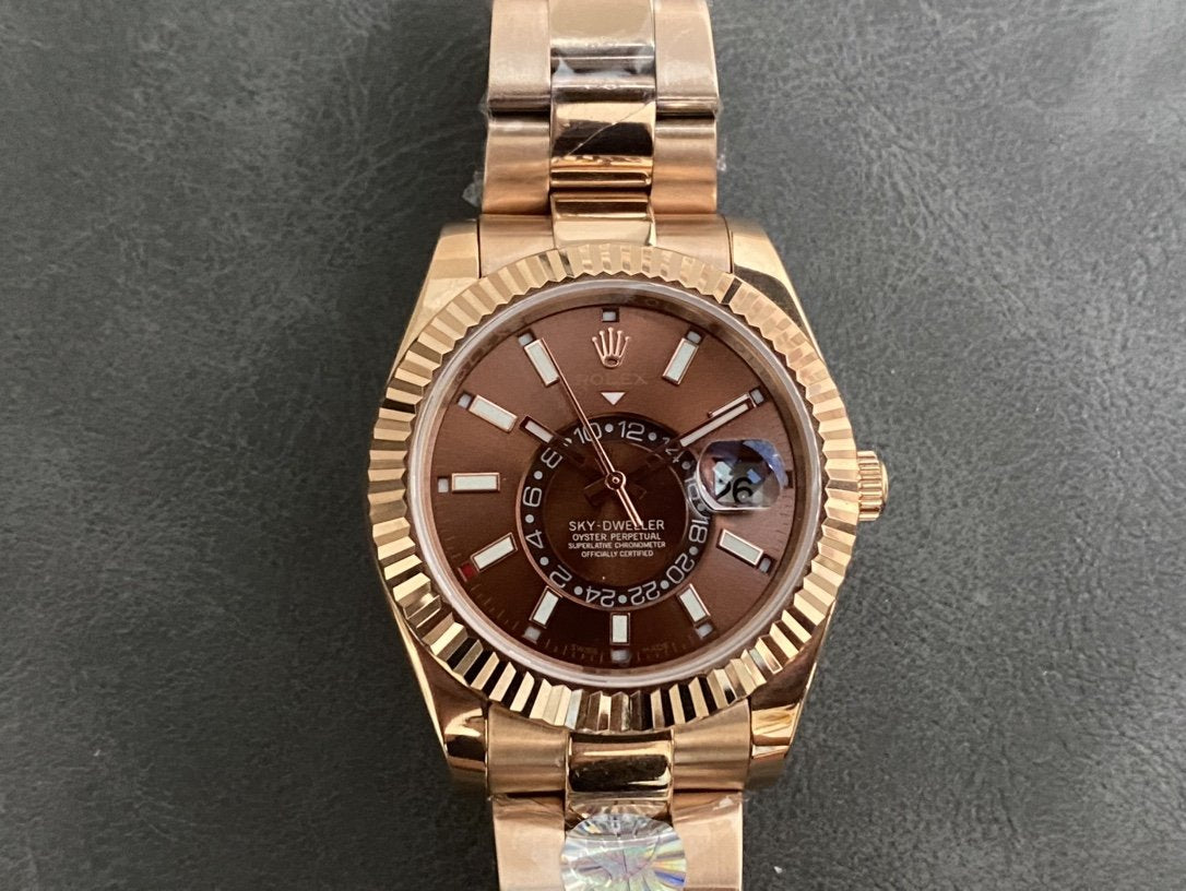 CLASSIC 42MM ROSE GOLD-TONE BROWN DIAL WATCH