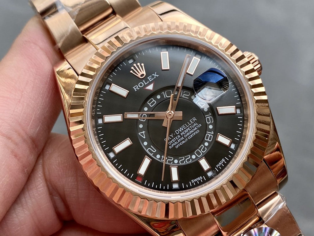 CLASSIC 42MM ROSE GOLD-TONE BLACK DIAL WATCH