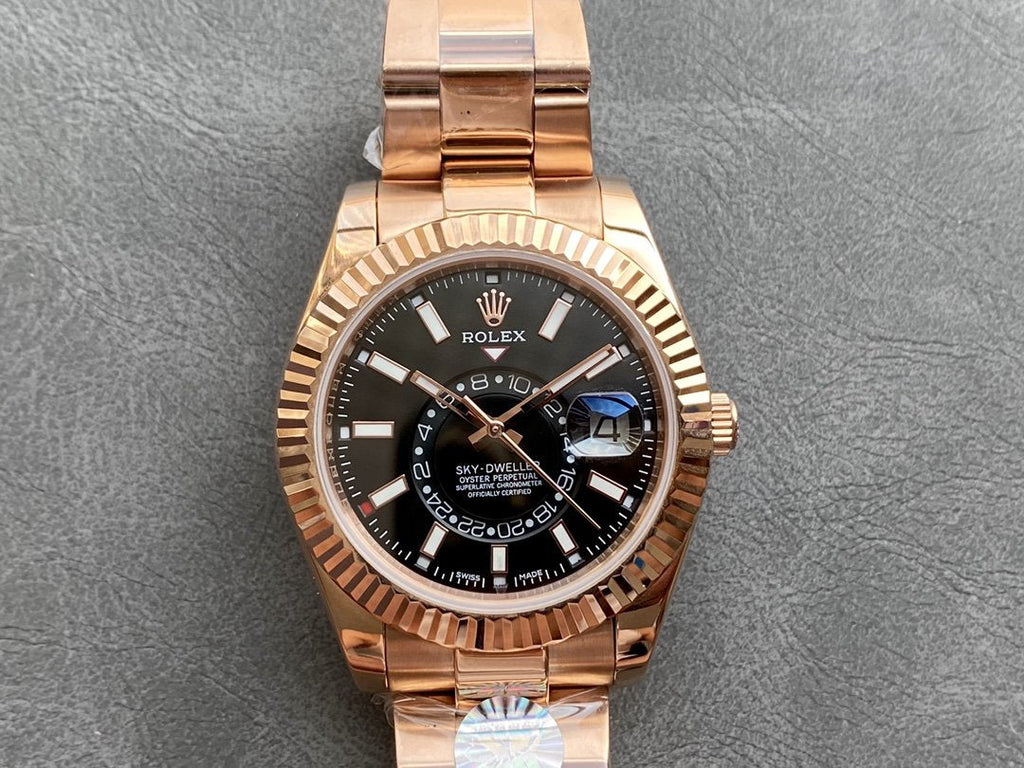 CLASSIC 42MM ROSE GOLD-TONE BLACK DIAL WATCH