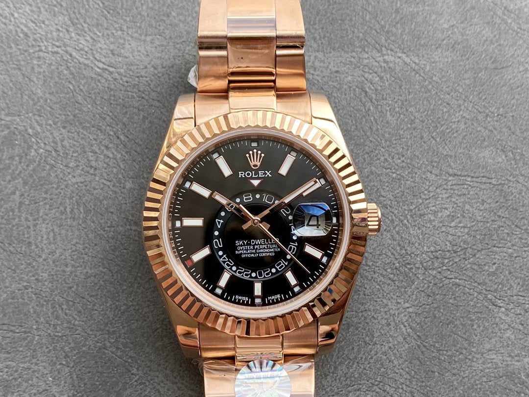 CLASSIC 42MM ROSE GOLD-TONE BLACK DIAL WATCH