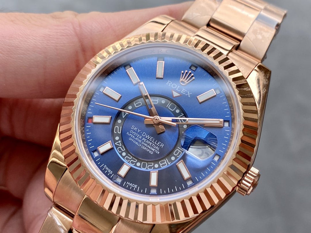 CLASSIC 42MM ROSE GOLD-TONE BLUE DIAL WATCH