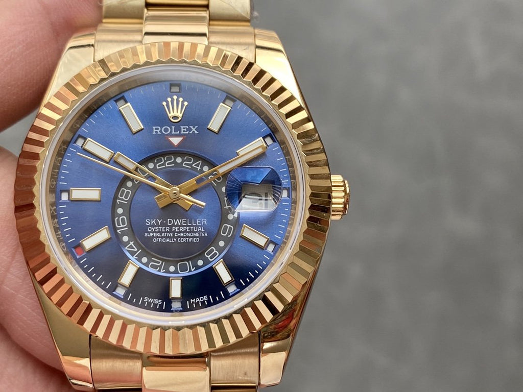 CLASSIC 42MM YELLOW GOLD-TONE BLUE DIAL WATCH