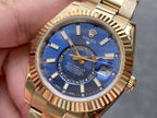 CLASSIC 42MM YELLOW GOLD-TONE BLUE DIAL WATCH