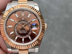 CLASSIC TWO-TONE 42MM ROSE GOLD-TONE BEZEL BROWN DIAL WATCH