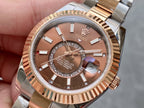 CLASSIC TWO-TONE 42MM ROSE GOLD-TONE BEZEL BROWN DIAL WATCH