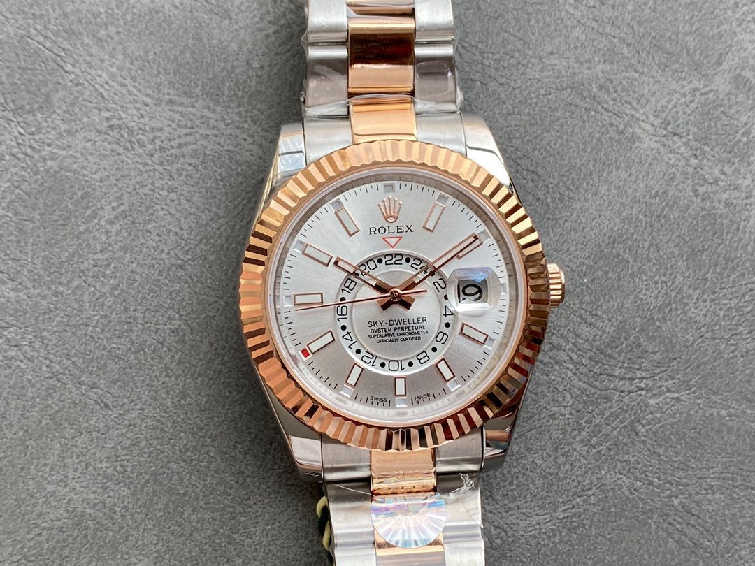 CLASSIC TWO-TONE 42MM ROSE GOLD-TONE BEZEL GREY DIAL WATCH