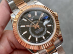 CLASSIC TWO-TONE 42MM ROSE GOLD-TONE BEZEL BLACK DIAL WATCH