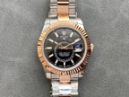 CLASSIC TWO-TONE 42MM ROSE GOLD-TONE BEZEL BLACK DIAL WATCH