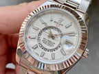 CLASSIC 42MM WHITE DIAL STAINLESS STEEL WATCH