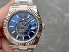 CLASSIC 42MM STAINLESS STEEL BLUE DIAL STEEL BRACELET WATCH