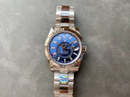 CLASSIC 42MM STAINLESS STEEL BLUE DIAL STEEL BRACELET WATCH