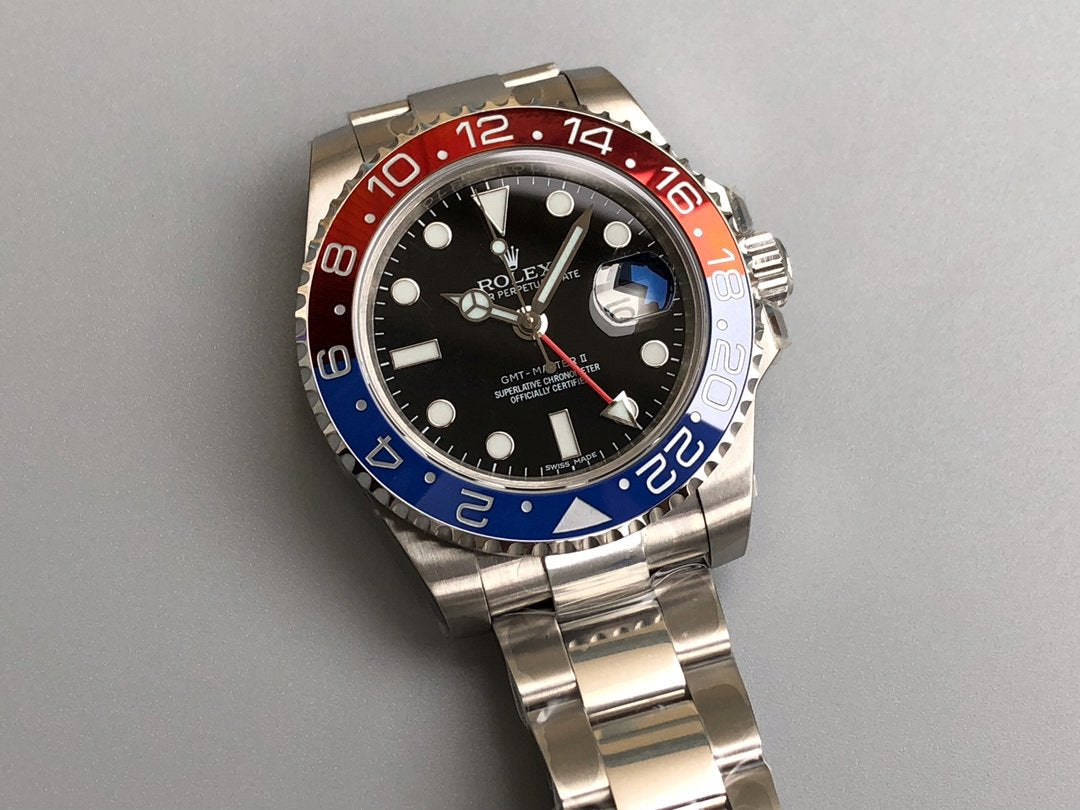 CLASSIC GMT RED & BLUE BEZEL STEEL BRACELET WATCH