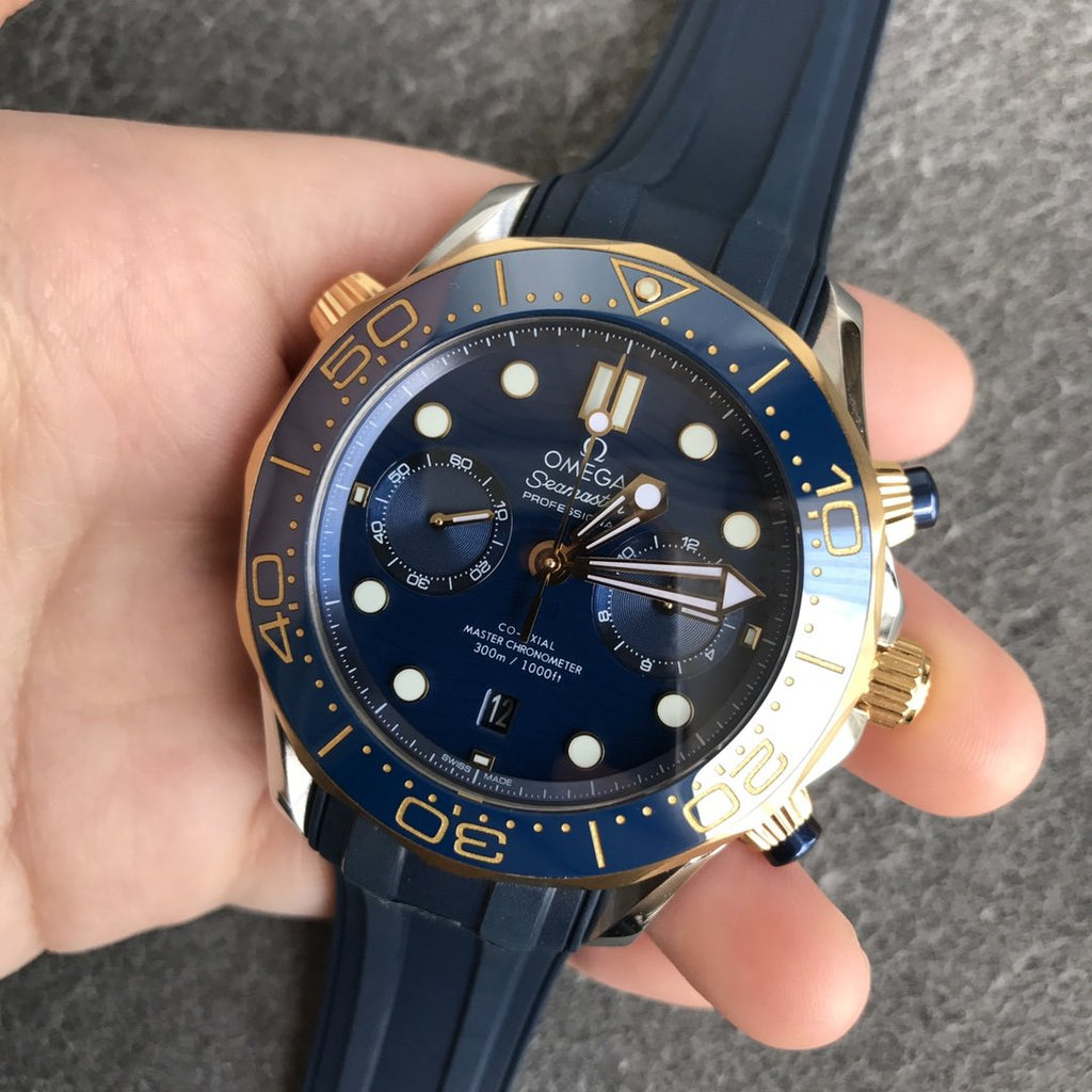 VARELLO CLASSIC DIVER 300M GOLD CASE CHRONOGRAPH 44MM BLUE DIAL
