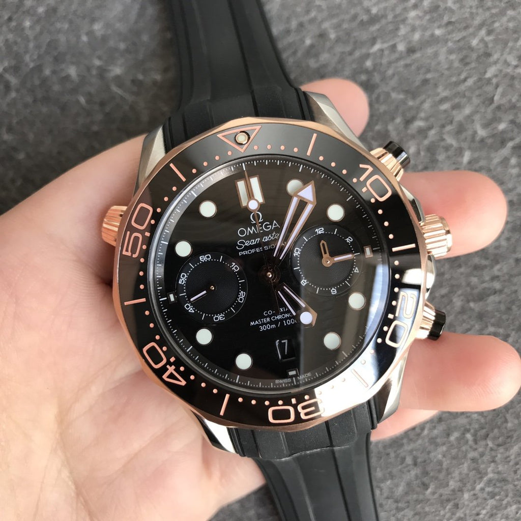 VARELLO CLASSIC DIVER 300M ROSE GOLD CASE 44MM CHRONOGRAPH BLACK DIAL