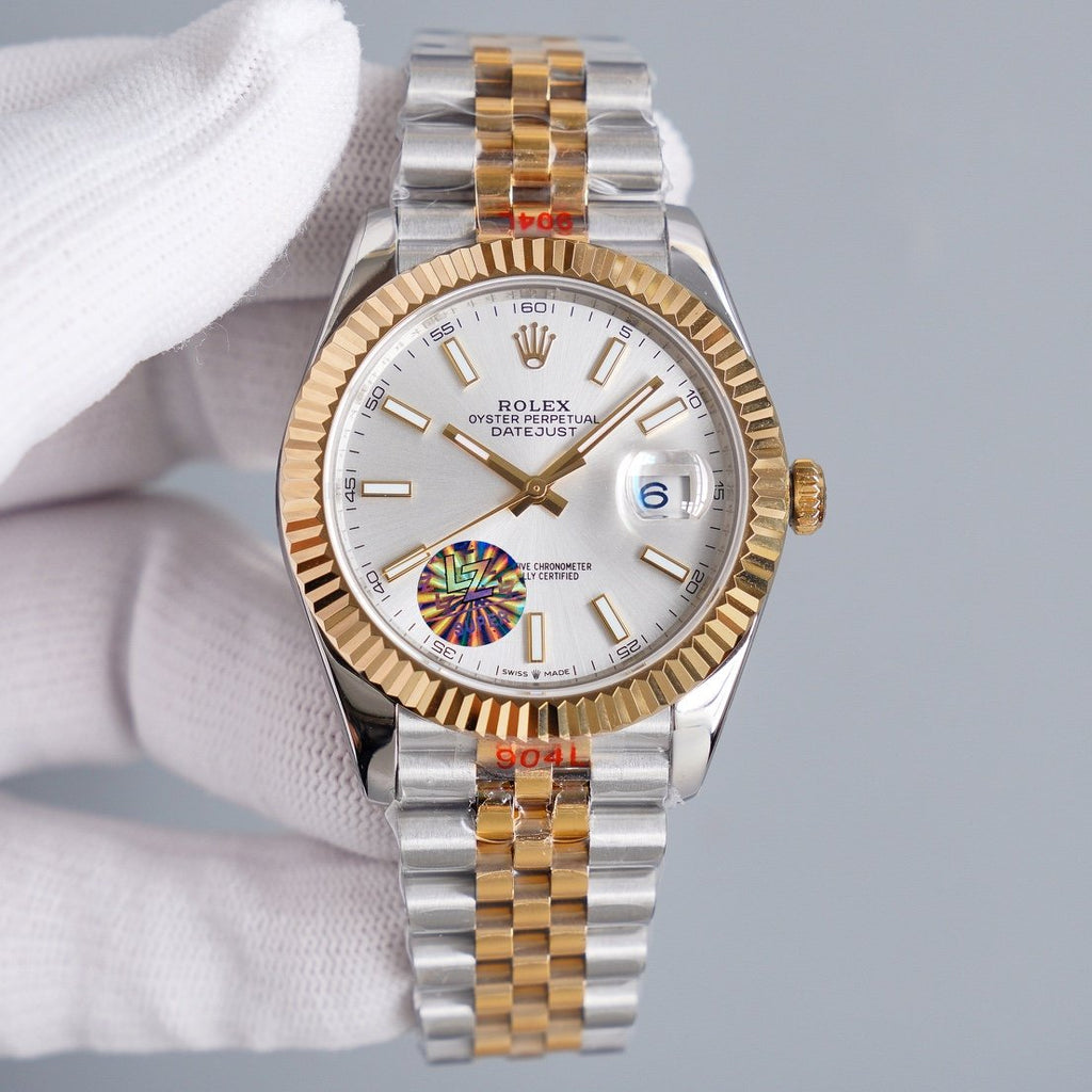 CLASSIC 41MM TWO-TONE WHITE DIAL STEEL BRACELET WATCH