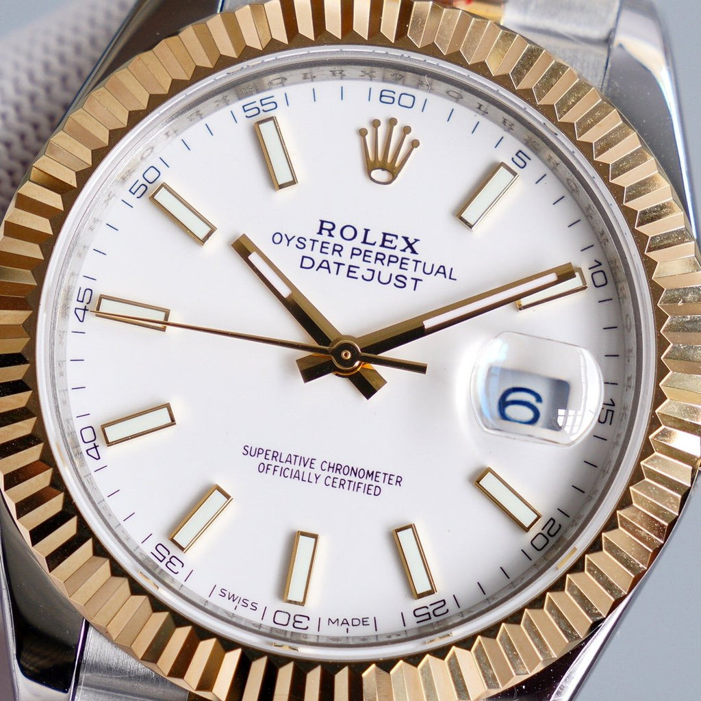 CLASSIC 41MM TWO-TONE WHITE DIAL STEEL BRACELET WATCH