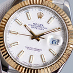 CLASSIC 41MM TWO-TONE WHITE DIAL STEEL BRACELET WATCH