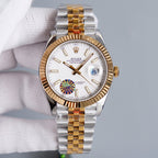 CLASSIC 41MM TWO-TONE WHITE DIAL STEEL BRACELET WATCH