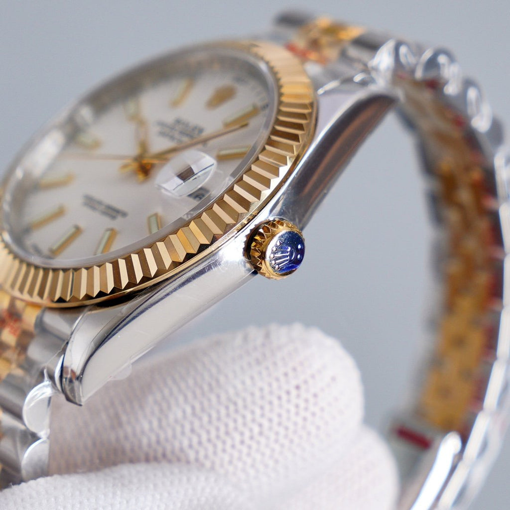 CLASSIC 41MM TWO-TONE WHITE DIAL STEEL BRACELET WATCH