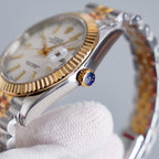 CLASSIC 41MM TWO-TONE WHITE DIAL STEEL BRACELET WATCH