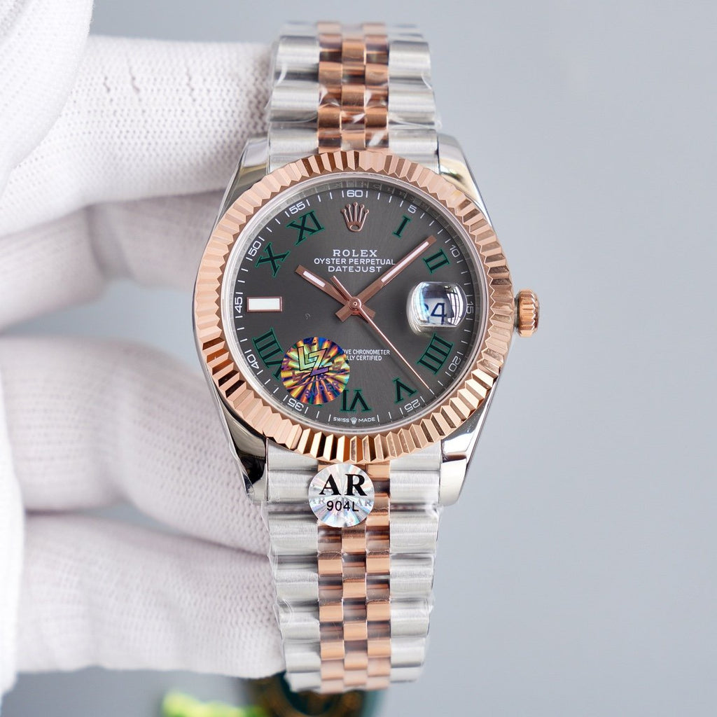 CLASSIC 41MM GREY ROMAN NUMERAL DIAL STEEL BRACELET WATCH