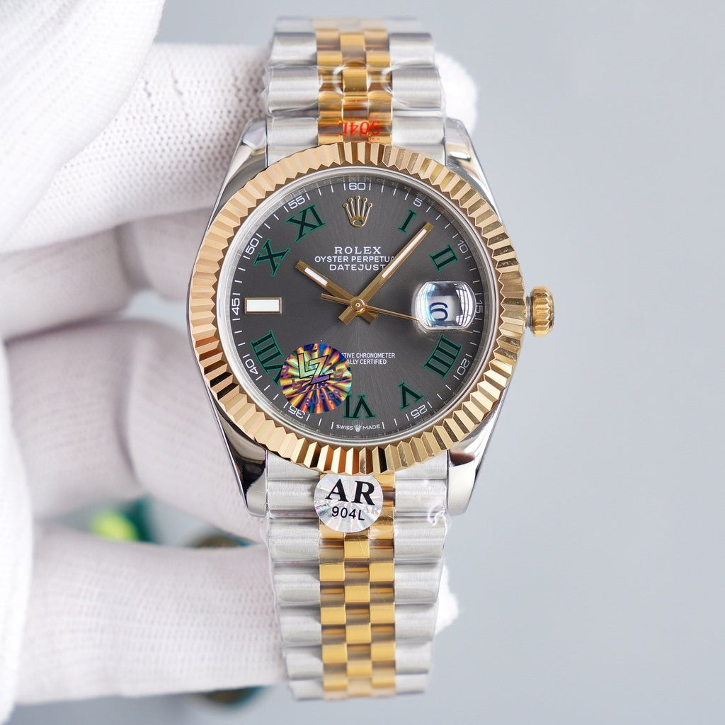 CLASSIC 41MM GREY ROMAN NUMERAL DIAL STEEL BRACELET WATCH