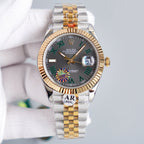 CLASSIC 41MM GREY ROMAN NUMERAL DIAL STEEL BRACELET WATCH