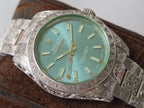 CLASSIC 40MM STAINLESS STEEL ENGRAVED CASE BLUE DIAL