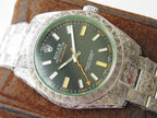 CLASSIC 40MM STAINLESS STEEL GREEN BLACK ORANGE DIAL
