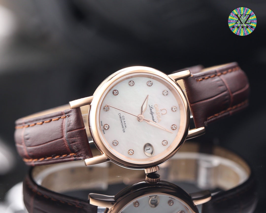 VARELLO CLASSIC LADYMATIC 31MM MOP DIAL LEATHER STRAP