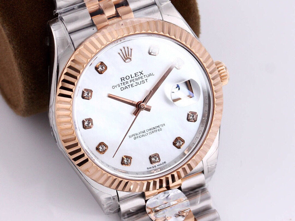 CLASSIC 41MM TWO-TONE WHITE DIAL DIAMOND NUMERAL WATCH