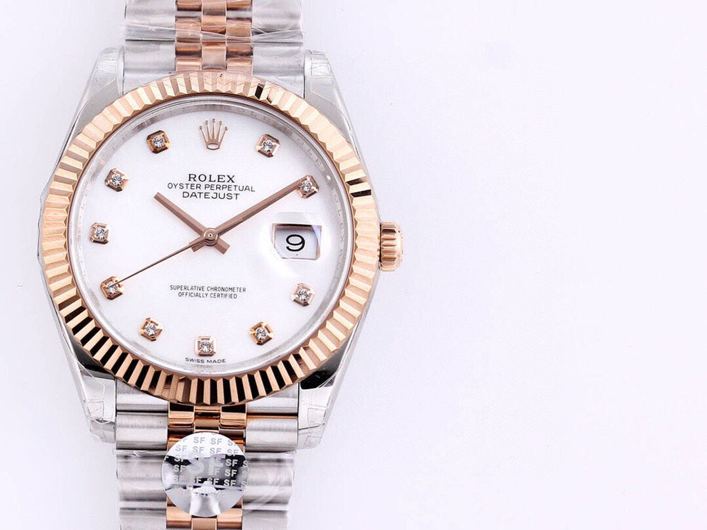 CLASSIC 41MM TWO-TONE WHITE DIAL DIAMOND NUMERAL WATCH