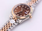 CLASSIC 41 ROSE GOLD STEEL CHOCOLATE DIAMOND DIAL