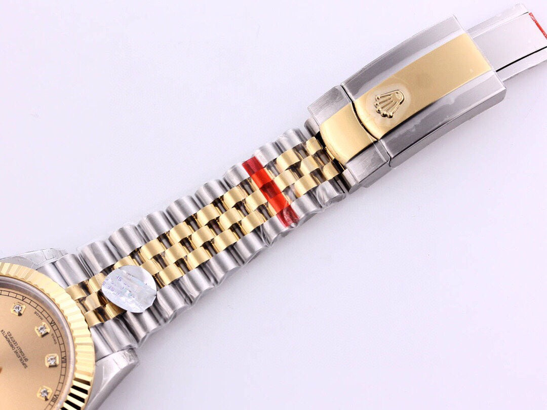 CLASSIC 41 TWO-TONE YELLOW DIAL DIAMOND NUMERALS