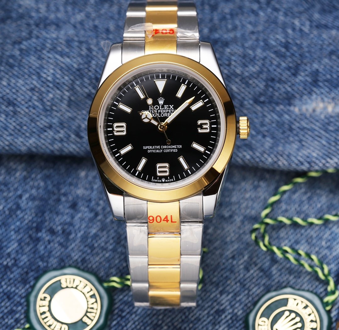 CLASSIC 41MM GOLD STEEL BLACK DIAL