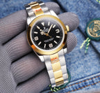 CLASSIC 41MM GOLD STEEL BLACK DIAL
