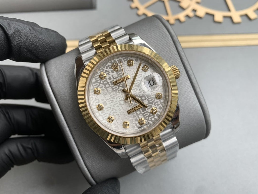 CLASSIC 41 TWO-TONE GREY DIAL DIAMOND NUMERALS