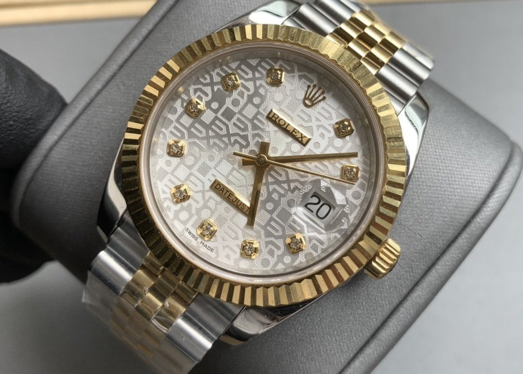 CLASSIC 41 TWO-TONE GREY DIAL DIAMOND NUMERALS