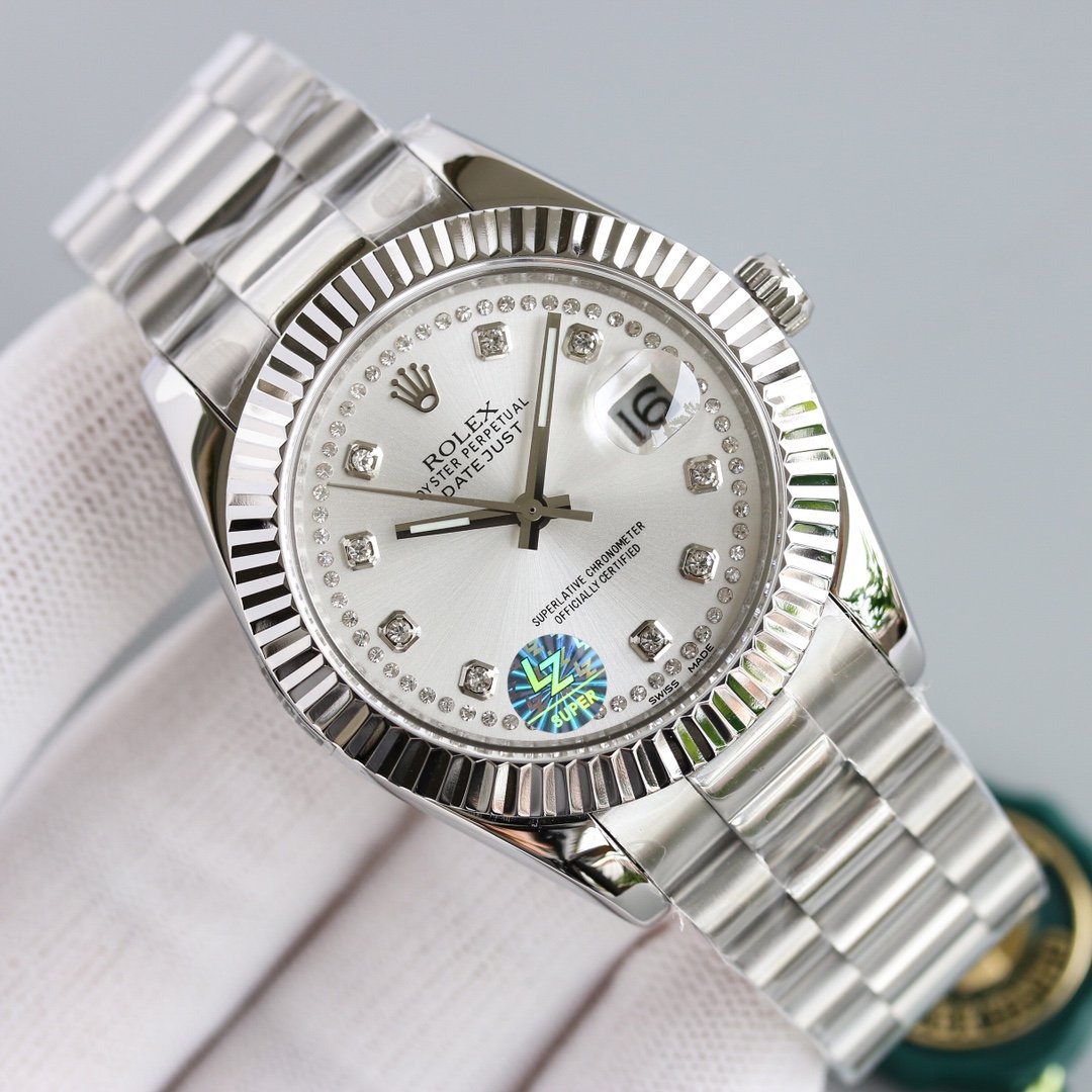 CLASSIC 41MM STAINLESS STEEL CASE DIAMOND NUMERAL WATCH