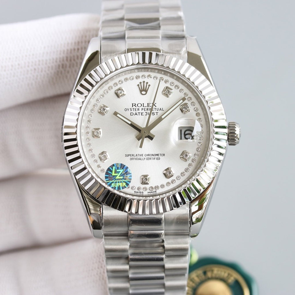 CLASSIC 41MM STAINLESS STEEL CASE DIAMOND NUMERAL WATCH