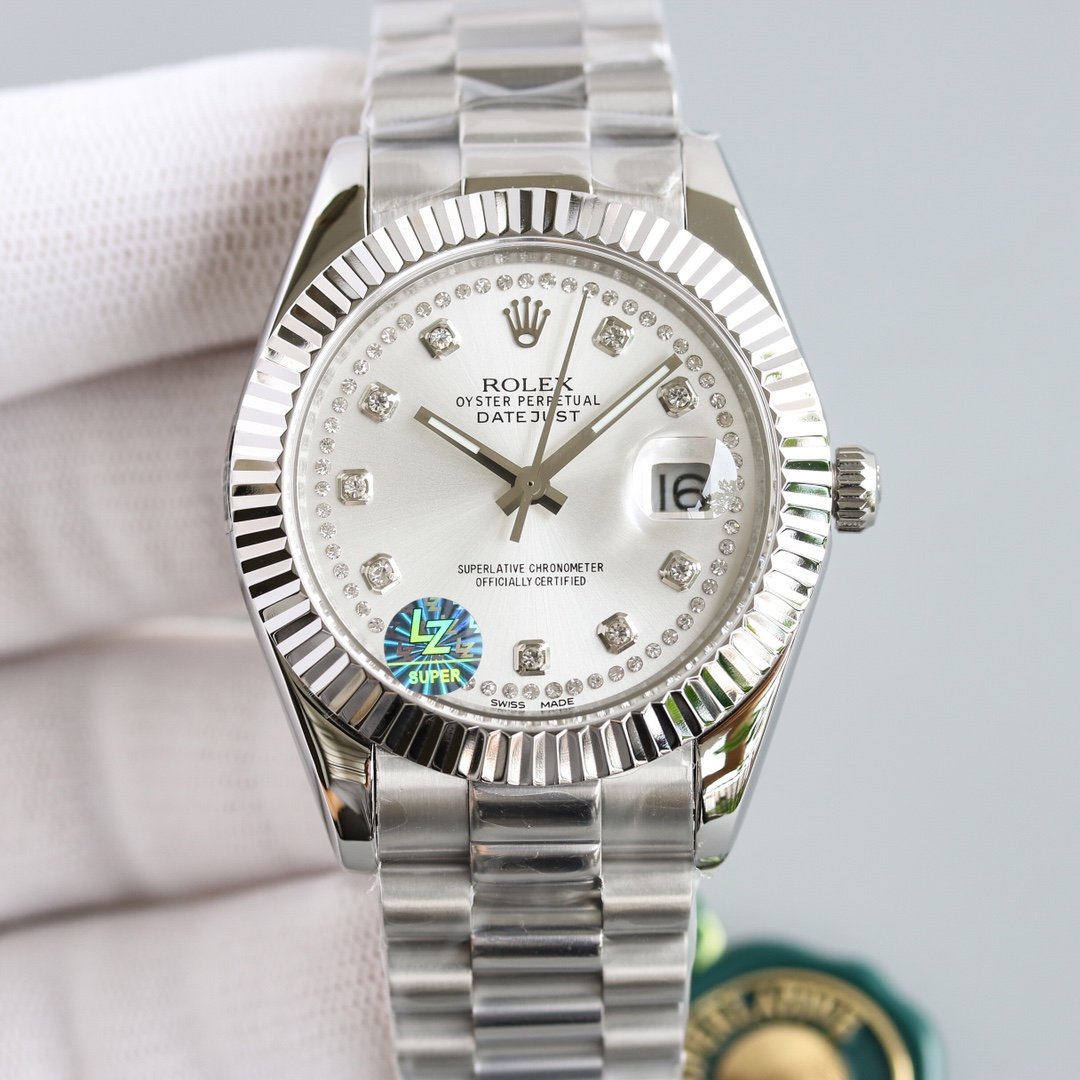 CLASSIC 41MM STAINLESS STEEL CASE DIAMOND NUMERAL WATCH