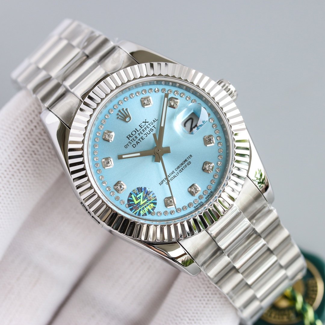 CLASSIC 41MM STAINLESS STEEL CASE DIAMOND NUMERAL WATCH