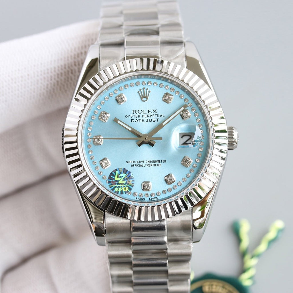 CLASSIC 41MM STAINLESS STEEL CASE DIAMOND NUMERAL WATCH