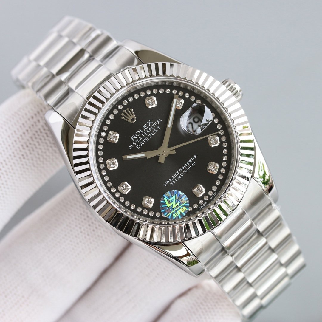 CLASSIC 41MM STAINLESS STEEL CASE DIAMOND NUMERAL WATCH