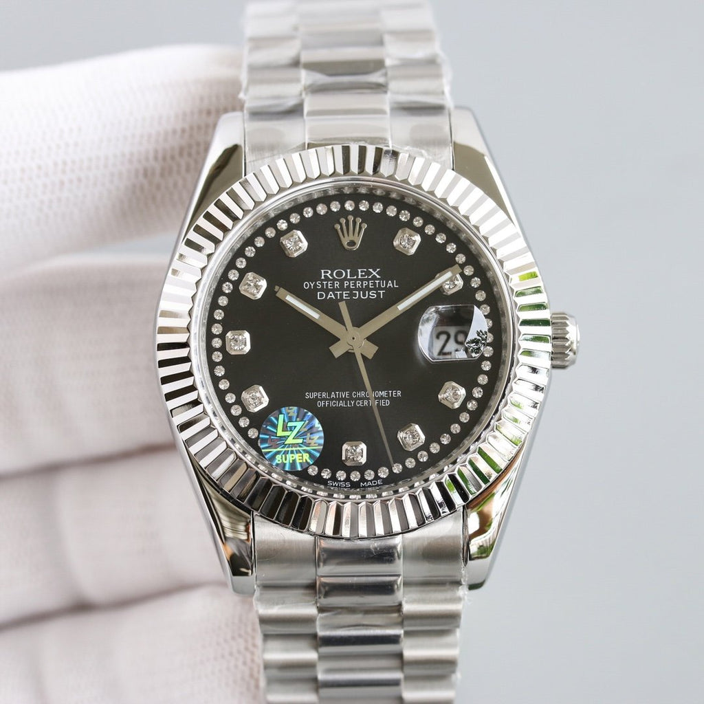 CLASSIC 41MM STAINLESS STEEL CASE DIAMOND NUMERAL WATCH