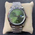 CLASSIC 41MM STAINLESS STEEL CASE GREEN DIAL DAY-DATE WATCH