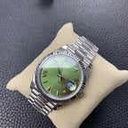 CLASSIC 41MM STAINLESS STEEL CASE GREEN DIAL DAY-DATE WATCH